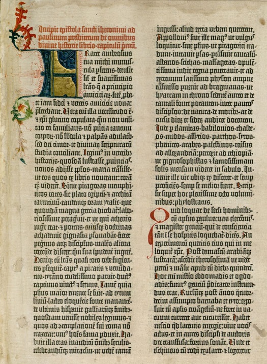 Gutenberg bible Old Testament Epistle of St Jerome 2